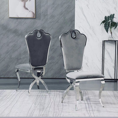 Buy Stainless Steel Luxury Grey Velvet Dining Chairs OEM ODM online manufacture