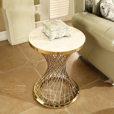 Buy Minimalist Stainless Steel Marble Side Tables For Couch online manufacture