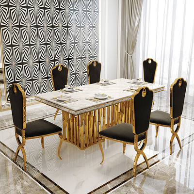 Buy Marble Oversize Dining Table Luxury Rectangle Shape Medium Size online manufacture