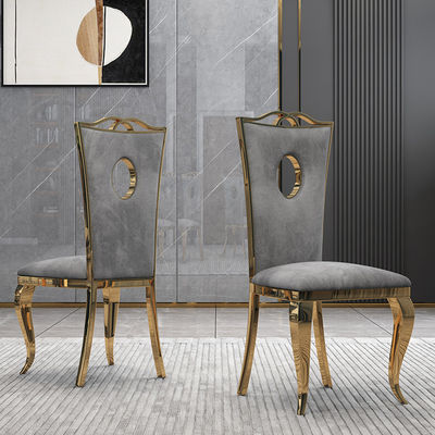 Buy Luxury Grey Leather Dining Chairs No Wheels With A Backrest online manufacture
