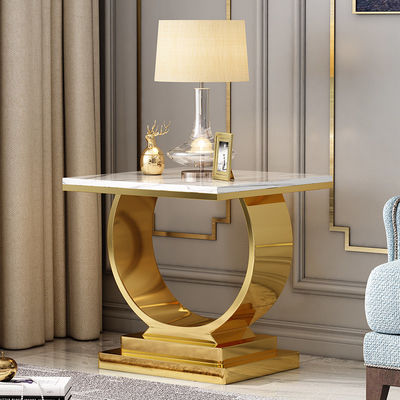 Buy Light Luxury Stainless Steel Square Living Room Sofa Side Table online manufacture