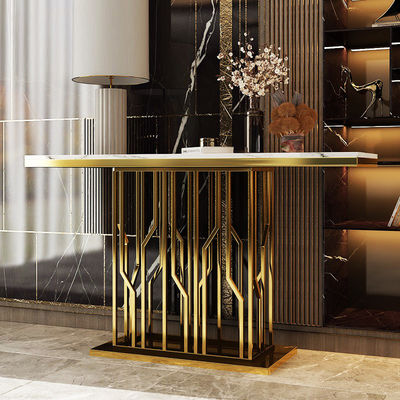 Buy 120cm Length Marble Narrow Entrance Console Table With Glossy Finish online manufacture