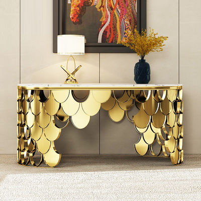 Buy Modern Entryway Marble Console Tables With Stainless Steel Base online manufacture