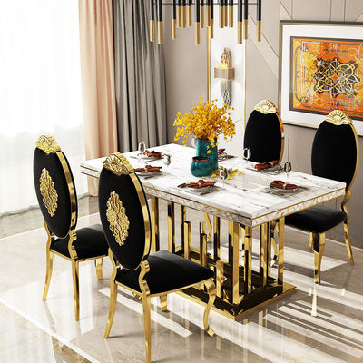 buy Contemporary Marble Dining Tables With Stainless Steel Frames For Sale online manufacture