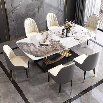 Buy Stylish Stainless Steel Marble Square Dining Room Table H 0.78 M online manufacture