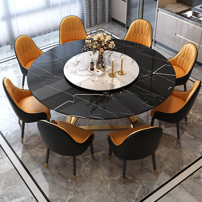 Buy Dining Room Turntable Marble Top Circle Dining Table Polished online manufacture