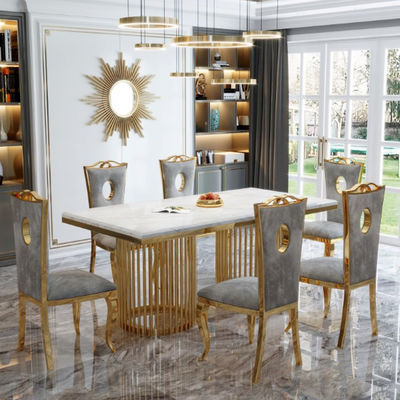 buy Premium Stainless Steel Marble Dining Table For Upscale Dining online manufacture