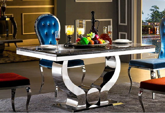 Buy Steel And Marble Apartment Dining Tables Light Luxury Length 1.6M online manufacture