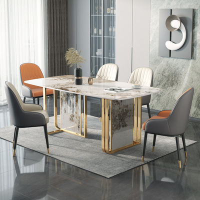 Buy Hotel 4cm Rectangle Marble Dining Tables For 4 Light Luxury online manufacture