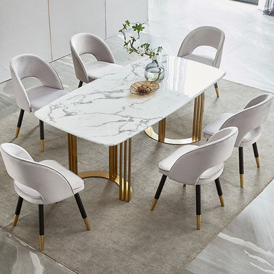 Buy SEDIA Marble Dining Table Chair Sets With Stainless Steel Legs online manufacture