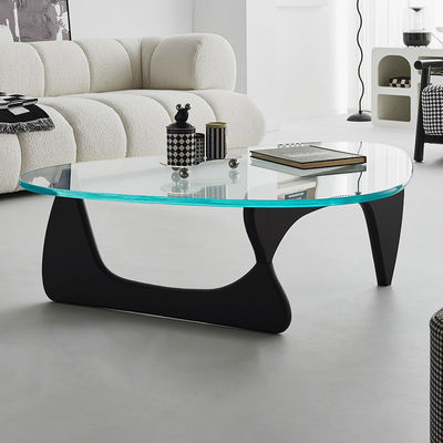 Buy Wooden Legs Glass Modern Coffee Table Eating Table Combination online manufacture