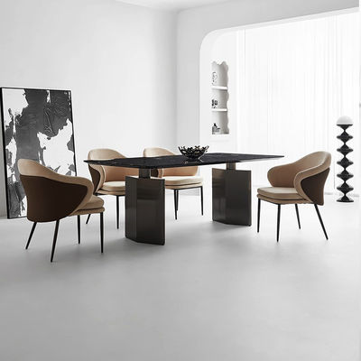 Buy Sleek Stainless Steel Dining Tables With Marble Tops Available For Bulk online manufacture