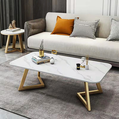 Buy Rectangle SS Modern Marble Coffee Tea Table Matte Finish online manufacture
