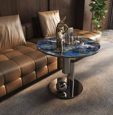 Buy SS Edge Marble And Gold Sofa End Table Telephone Table online manufacture