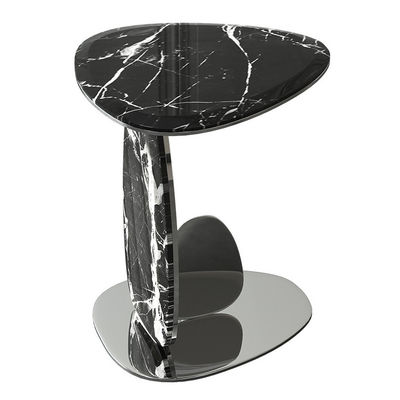 Buy Smooth Surface Oval Black Marble Top Sofa Table Height 55cm online manufacture