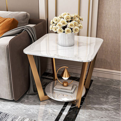 Buy Stainless Steel SS Edge Sofa Side Table Marble Top No Storage online manufacture