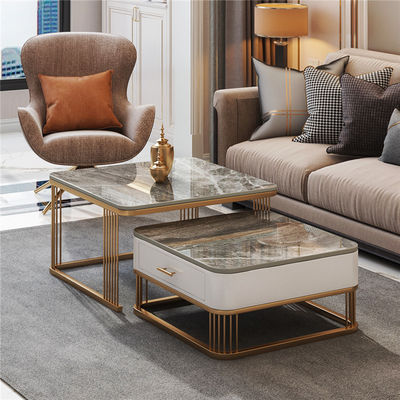 Buy SEDIA White Square Marble Top Coffee Table For Apartment online manufacture