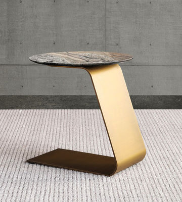 Buy Stainless Steel Leg Sofa Side Table Marble Counter Top Modern End Tables online manufacture
