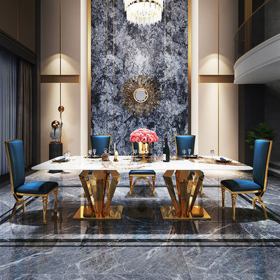 Buy Height 78cm Large Rectangular Marble Dining Square Table Marble Top online manufacture