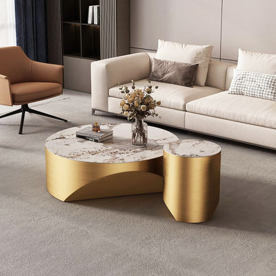 Buy Stainless Steel Circle Coffee And Dining Table Combined Marble online manufacture