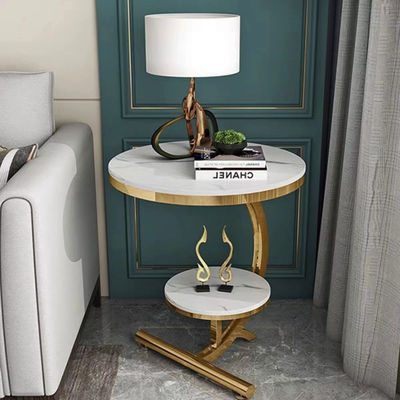 Buy Light Luxury White Sofa Side Table With Marble Table Top SEDIA online manufacture