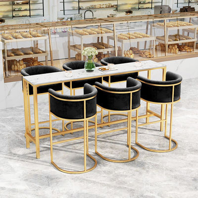 Buy Commercial Metal Bar Stools High Stool With Velvet / PU Seat online manufacture