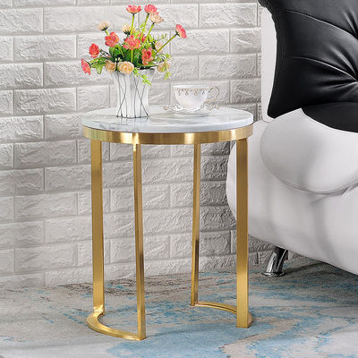 Buy Sleek Sofa Side Table Marble Stainless Edge Contemporary End Tables online manufacture