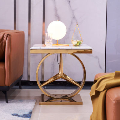 Buy Functional SS Steel Edge Marble Top Couch Table Assembly Required online manufacture