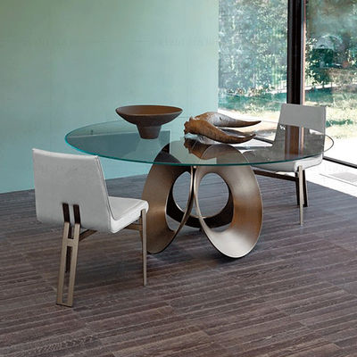 Buy Marble Banquet Hall Restaurant Circular Dining Table With Stainless Steel Legs online manufacture