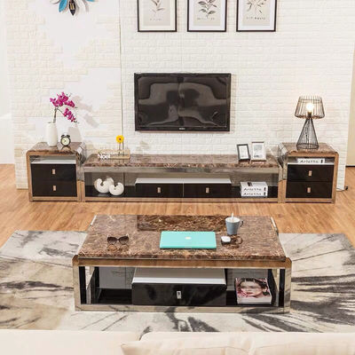 Buy Modern Stainless Steel Marble Hotel Banquet Hall Square Coffee Table online manufacture