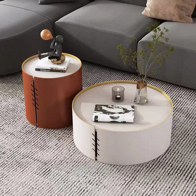 Buy Stainless Steel Marble Living Room Round Combination Coffee Table online manufacture
