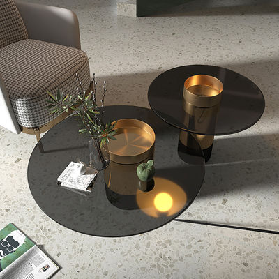 Buy Modern Stainless Steel Round Living Room Combination Coffee Table online manufacture