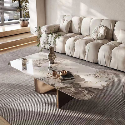 Buy Modern Stainless Steel Marble Square Living Room Coffee Table online manufacture