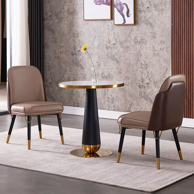Buy Round Negotiation Table With Marble Top And Stainless Steel Frame online manufacture