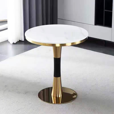 Buy Round Negotiation Table Marble Top Stainless Steel Construction online manufacture