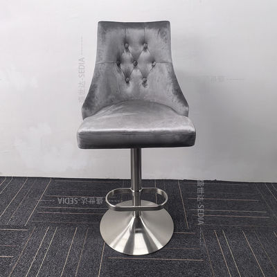 Buy Modern Style Barstools With Velvet Seat And Stainless Steel Frame online manufacture
