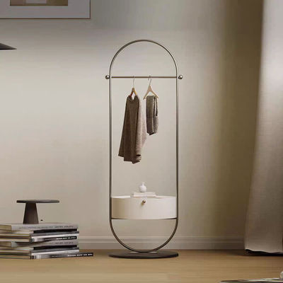 Buy Modern Luxury Gold / Silver Floor Coat Rack With Storage Cabinet online manufacture